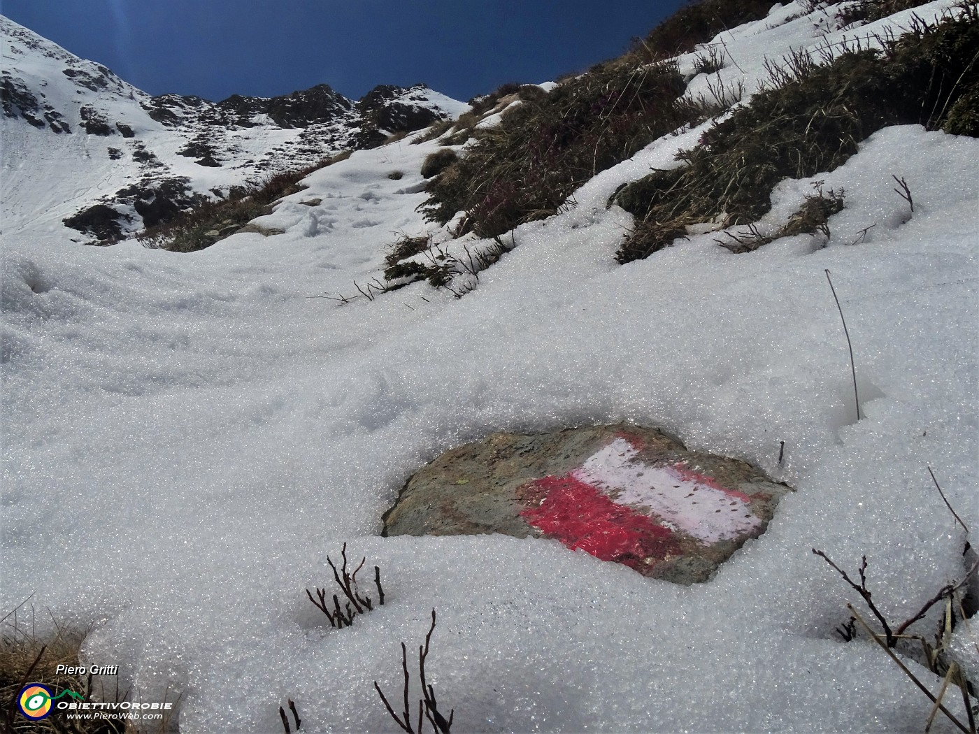 32 Risalgo pestando neve molliccia sul sent. 101 verso la Forcella Rossa .JPG -                                